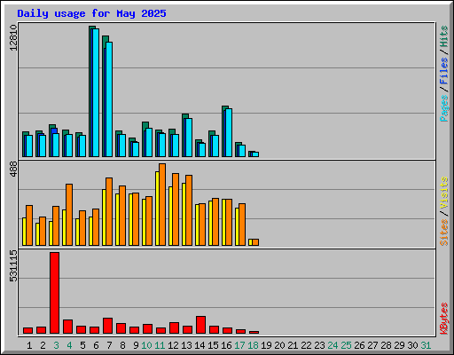 Daily usage for May 2025